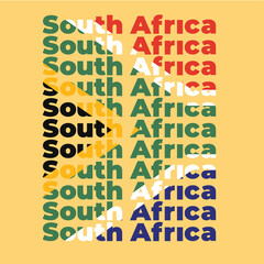 South Africa flag consists of the words "South Africa".