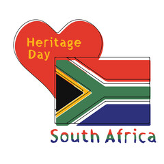 Illustration of South Africa Flag for Heritage Day