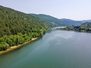 Obraz premium Aerial summer view of Pancharevo lake, Bulgaria