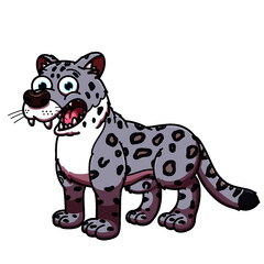Happy Cartoon Snow Leopard
