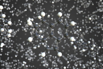 Acenaphthylene molecule. Conceptual molecular model. Chemical 3d rendering