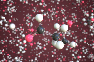 Metaldehyde molecule, scientific molecular model, 3d rendering