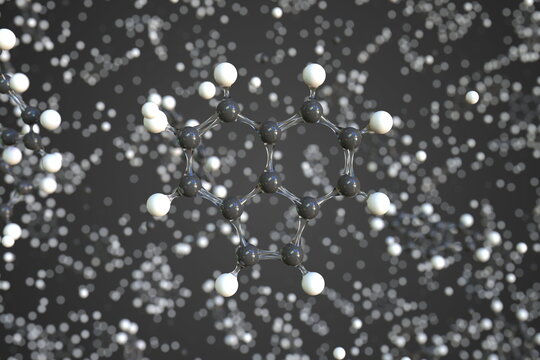 Acenaphthylene molecule. Conceptual molecular model. Chemical 3d rendering