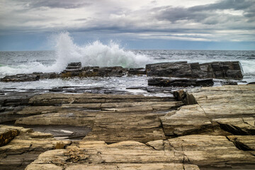 The view of a bay shore in Cape Elizabeth, Maine
