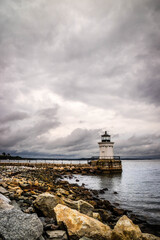 Fototapeta na wymiar The Bug Light Lighthouse in Cape Elizabeth, Maine