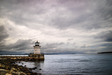 Fototapeta na wymiar The Bug Light Lighthouse in Cape Elizabeth, Maine