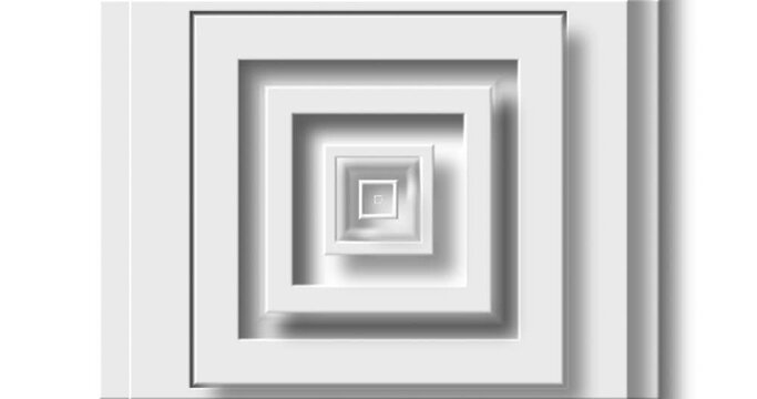 Animation of white square layers pulsating on white background