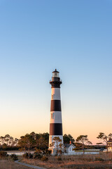Bodie Island Lighthouse is located at the northern end of Cape Hatteras National Seashore, North...