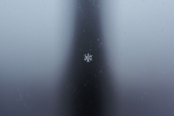 Natural snow flake on abstract background