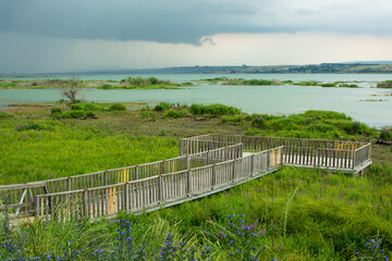 approaching storm and lake view.