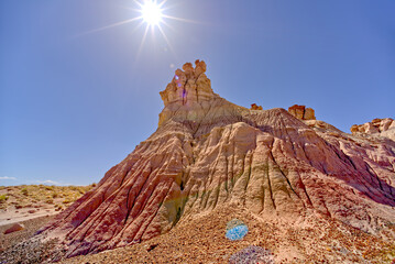 Sun on the Hoodoo Crown in Petrified Forest National Park AZ