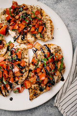 Balsamic reduction bruschetta chicken breasts