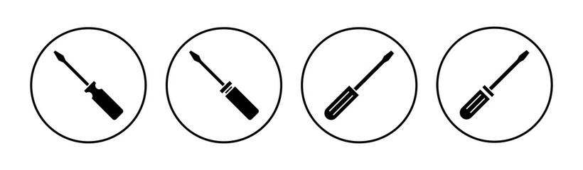 Screwdriver icon set. tools icon vector
