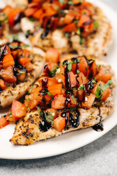 Grilled Bruschetta Chicken Breast With Balsamic Reduction