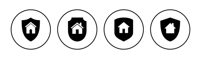 Home insurance icon set. home protection icon