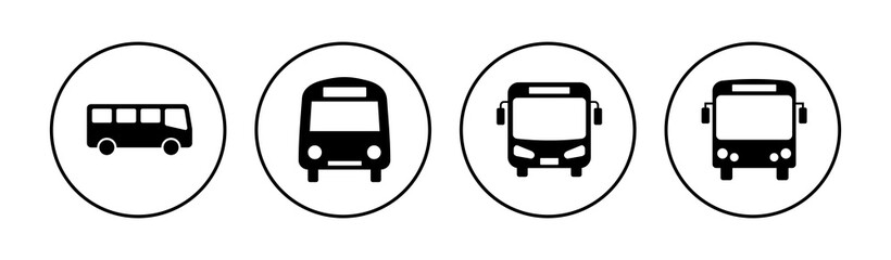 Bus icon set. bus vector icon - obrazy, fototapety, plakaty