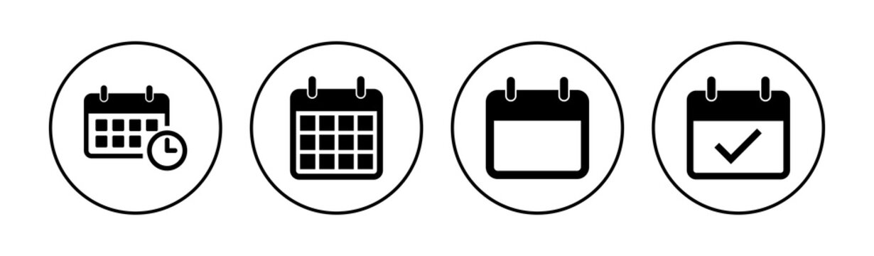 Calendar Icon Set. Calender Symbol. Calendar Vector Icon