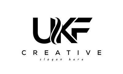Letter UKF creative logo design vector	 - obrazy, fototapety, plakaty