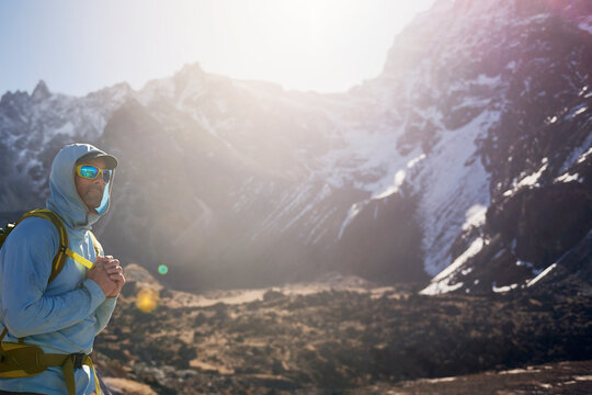 Guide enjoying the view on a trek in Nepal