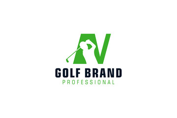 Letter N for Golf logo design vector template, Vector label of golf, Logo of golf championship, illustration, Creative icon, design concept