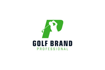 Letter P for Golf logo design vector template, Vector label of golf, Logo of golf championship, illustration, Creative icon, design concept