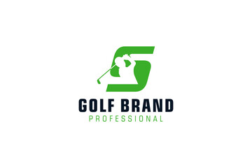 Letter S for Golf logo design vector template, Vector label of golf, Logo of golf championship, illustration, Creative icon, design concept