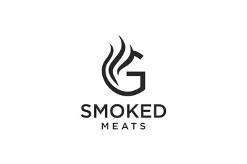 Letter G for Smoky restaurant logo design inspiration