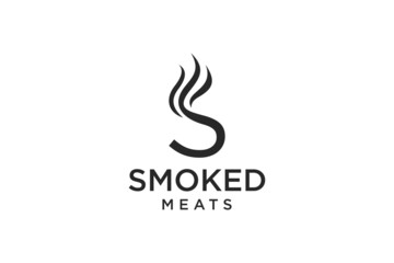 Letter S for Smoky restaurant logo design inspiration