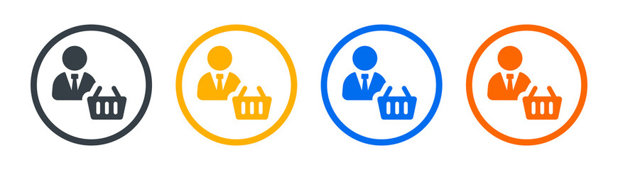 Customer, client, buyer, shopper, consumer icon. Vector illustration
