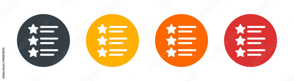 Aufkleber Ranking list with star symbol. Ranking classification icon on button sign.