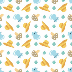 Seamless pattern with icons and design elements