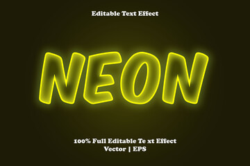 Fototapeta premium Neon editable text effect
