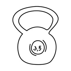 Weight.  Isolated on a white background. Sports heavyweight. Vector illustration for infographic, website or app. Doodle style by outline