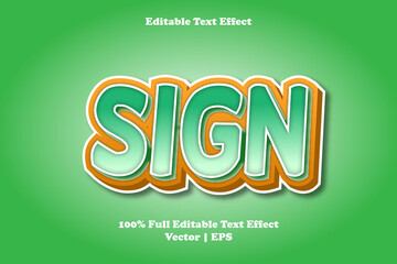 Naklejka premium Sign editable text effect