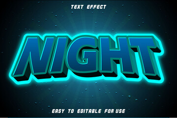 Night Editable Text Effect Emboss Neon Style