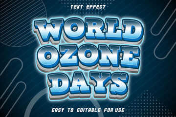 World Ozone Days Editable Text Effect Neon Style