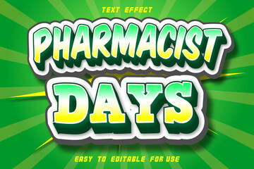 Pharmacist Days Editable Text Effect Comic Style