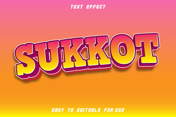 Sukkot Editable Text Effect Emboss Modern Style