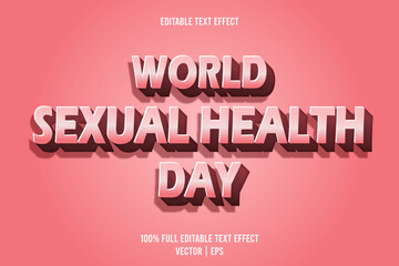 World sexual day editable text effect emboss cartoon style