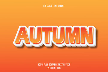 Autumn editable text effect emboss cartoon style