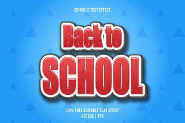 Back to school editable text effect emboss cartoon style