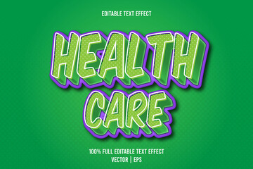 Health care editable text effect emboss cartoon style