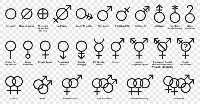Gender symbol icon vector set illustration