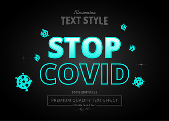 STOP COVID ILLUSTRATOR TEXT EFFECT