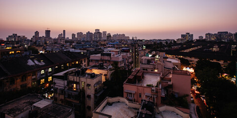 Mumbai Skyline at Sunset in India