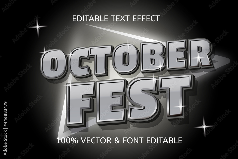 Wall mural october fast color silver editable text effect