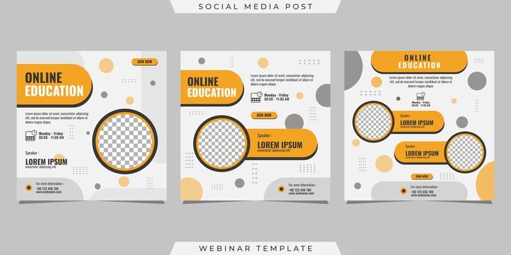 Set Of Social Media Stories Post Template Concept Design For Online Class Program