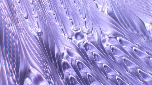 Beautiful Shiny Reflective Purple Aesthetic 3D Waves Flowing Curves - 4K Seamless VJ Loop Motion Background Animation