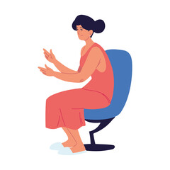 sad woman sitting on the chair