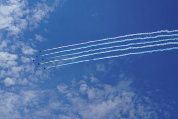東京オリンピック開会式当日のブルーインパルス飛行-　2021-07-23